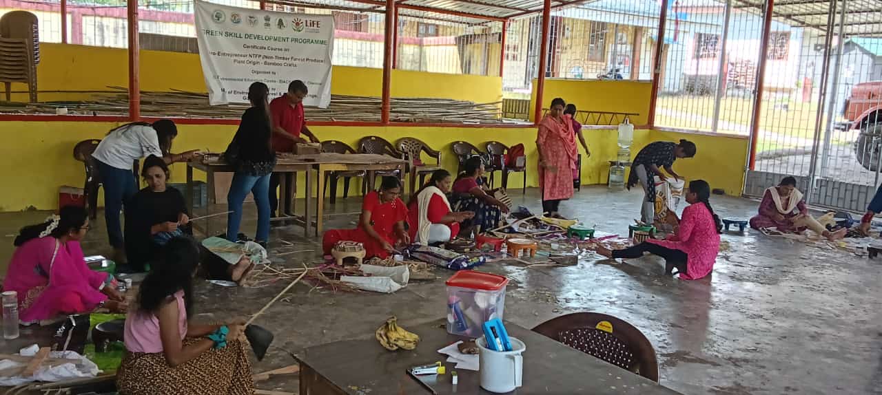 Trainees involved in Bamboo Products making